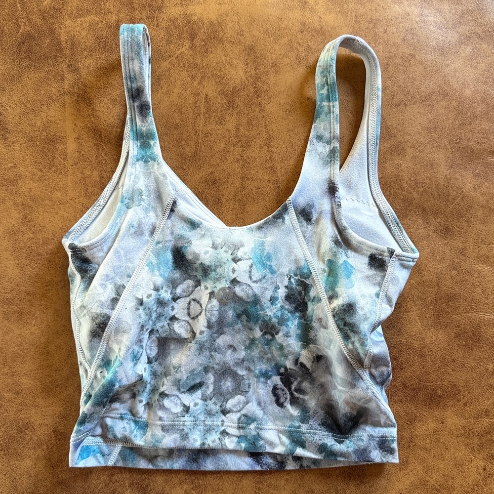 Lululemon Align Tank Sz 0 A B Kaleidofloral Multi Cropped Fitted Nulu Soft!!